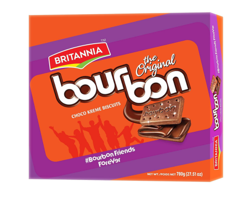 Britannia bourbon chocolate flavoured cream biscuits 800 g