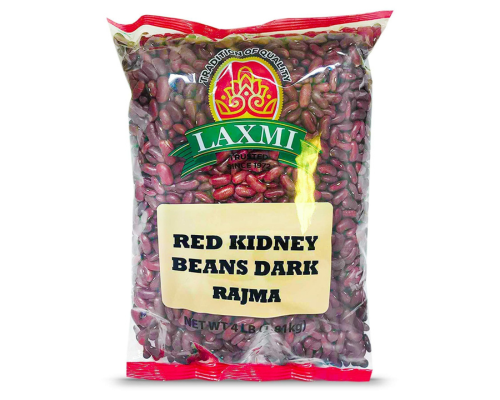 Laxmi dark red kidney beans rajma, made pure, made fresh, tradition of quality, product of usa, 4lb (dark beans)