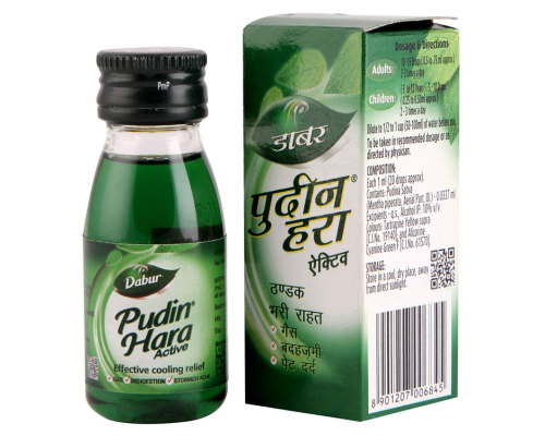 2 x dabur pudin hara liquid (mint) active quick relief from stomach ache gas & indigestion