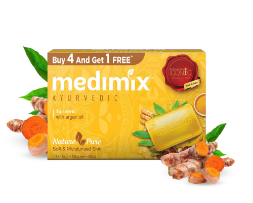 Medimix, medimix ayurvedic turmeric & argan oil soap, 125 grams(gm)